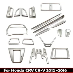 LHD For Honda CRV CR-V 2012 2013 2014 2015 2016 ABS Matte Car Armrest Door handle Window Glass Lift Switch Panel Cover Trim