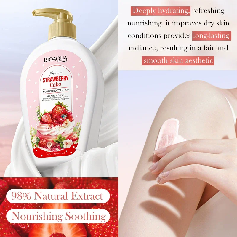 

Strawberry nourishing body lotion 400ml moisturizing body lotion