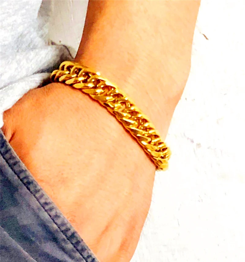 High Quality 6/8/10mm Link Chain Bracelets for Men Women Stainless Steel Hiphop Jewelry Accessories Wristband Pulsera Gifts