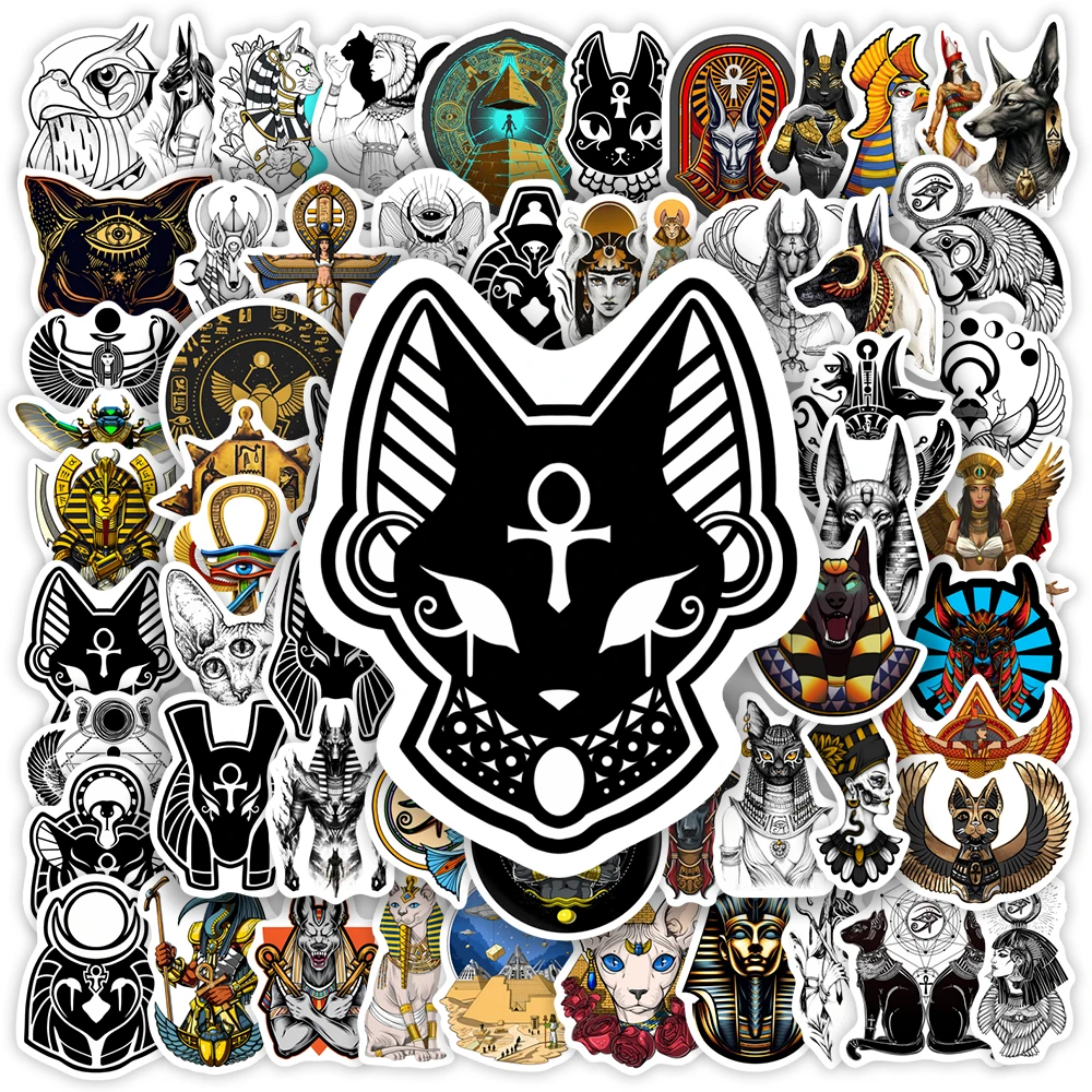 Egypt Mythology Gods Totem Stickers DIY Toys Gift Waterproof Decal for Scrapbook Journal Laptop Phone Luggage Bottles Decorative