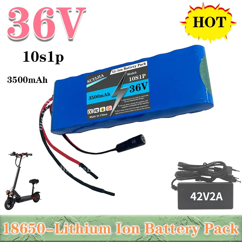 

New 10S1P 36V 3500mAh battery 3.5Ah 18650 lithium-ion rechargeable battery 20A BMS 500W