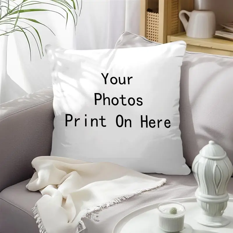 Custom Cushion Cover With Pictures Logo DIY Customized Throw Pillow Case Home Decorative Wedding Pets Baby Print Pillowcase