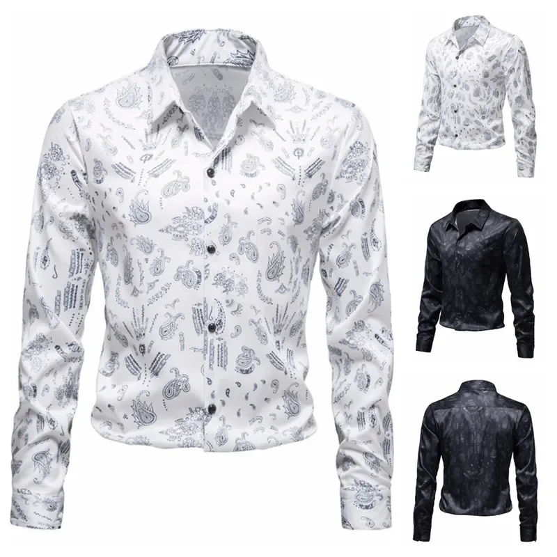 

New Men's Trend Long-sleeved Shirt Business Casual Shirt Office Party Plus Size Shirt