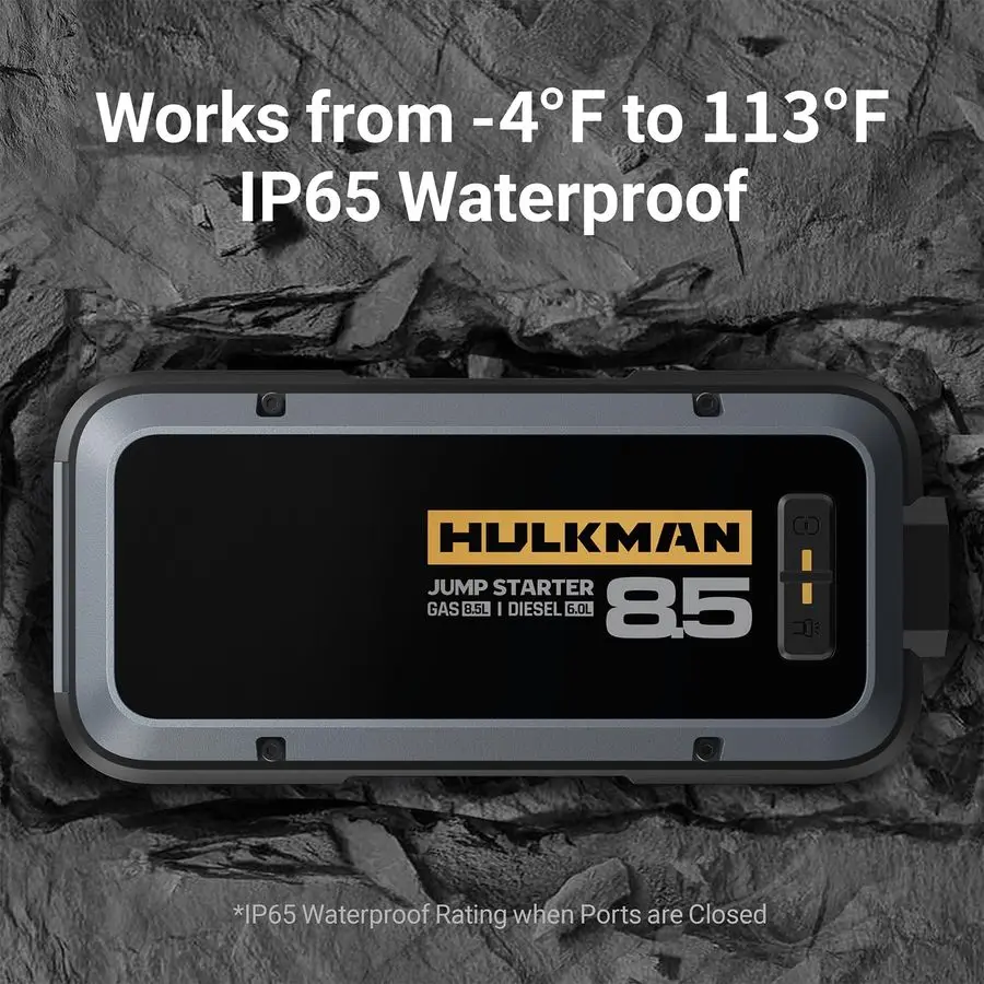 Alpha85,Space Gray,2000A 74Wh Smart Jump Starter,12V Portable Car Battery Booster with 3.3 Display,USBC Power Pack,5Mode Flashli