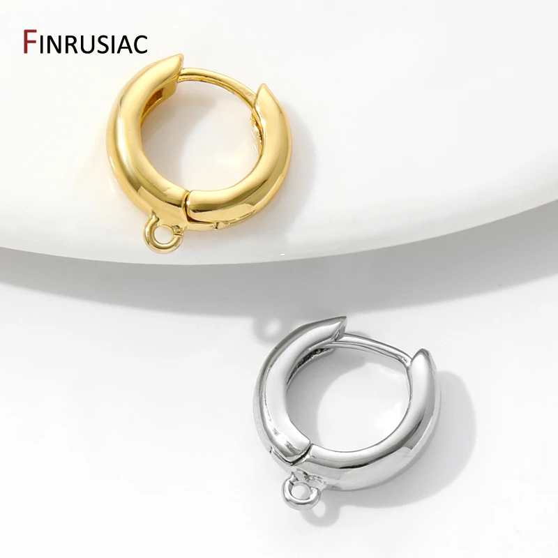 18K Gold Plated Brass Round Shvenzy Earring Clasps Findings,Earwire Fasteners, DIY Handmade Earrings Making Supplies Materials