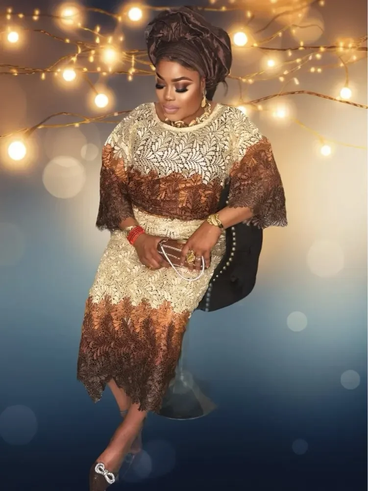 African Guipure Cord Lace Fabric 2025 High Quality Nigerian Water Soluble Embroidery Lace For Elegant Women Wedding Dress