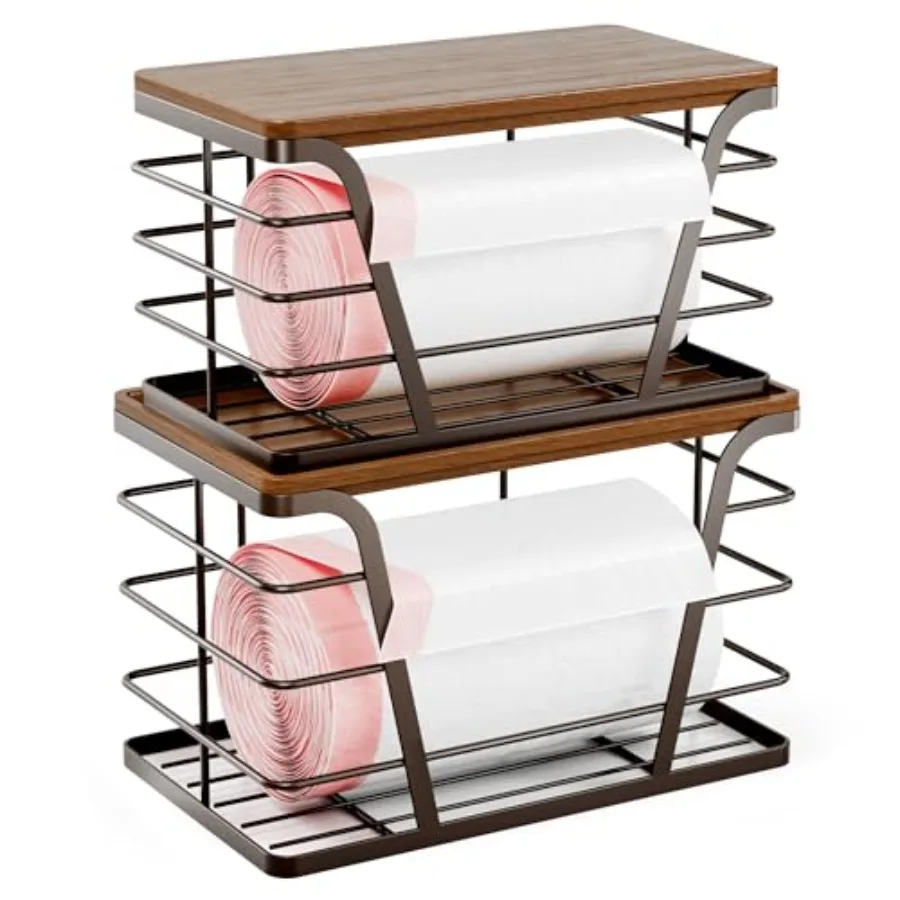 

2 Pack Stackable Kitchen OrganizationCounter Organizers and Pantry Organization for Home and Kitchen Trash Bag Organizer Under