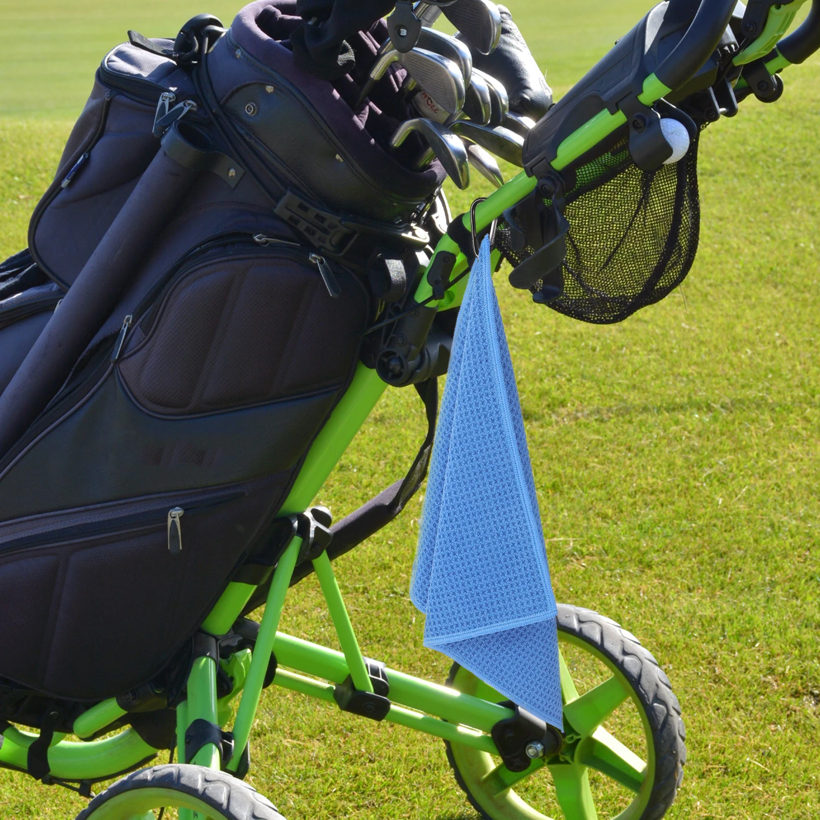 

3 Black Towels 30x30cm Golfs Cleaner Microfiber Cleaning Portable Breathable Dry Balls Accessories Training Equipment