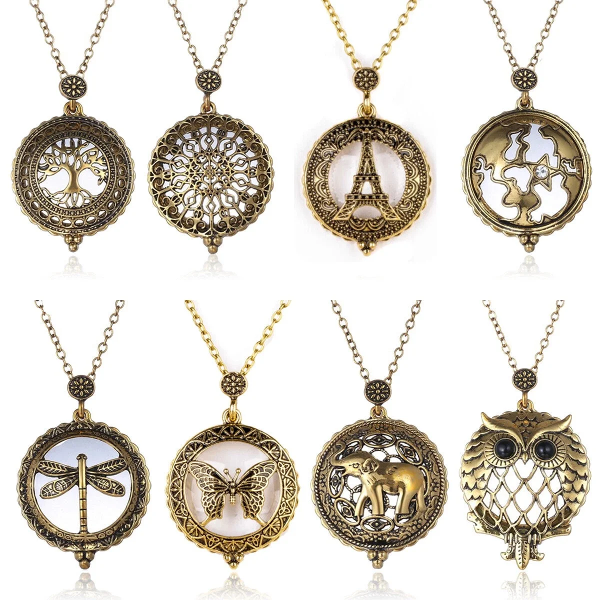 

10X Portable Vintage Magnifying Glass Pendant Monocle for Reading Crafts Working Inspection Exploring