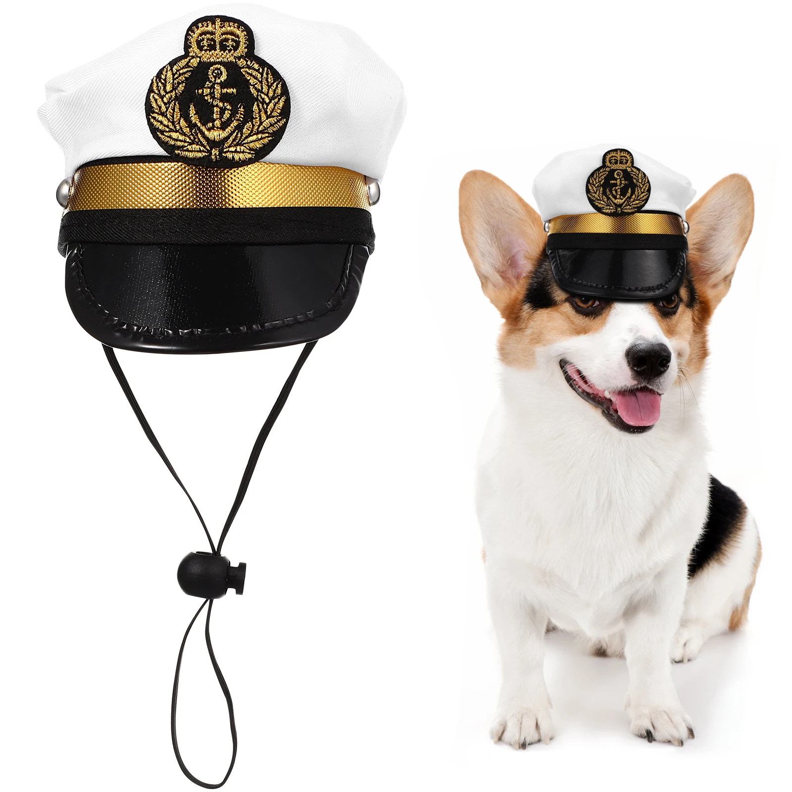 

Pet Hood Small Dog Sailor Outfit Puppy Hat Cute Accessories Halloween Costume Yacht Suit Nautical Dogs Cat Cosplay Cap Pet Dress