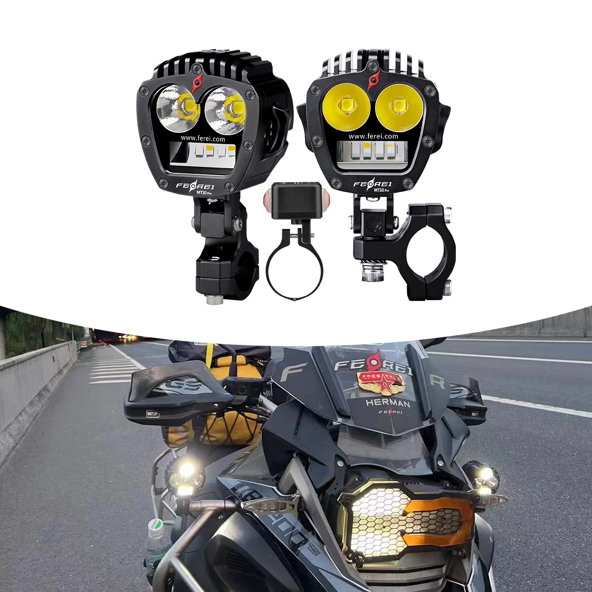 

Rain-Proof Lighting-Ferei MT10 Series LED Motorcycle Driving Light - 12000LM IPX8 Waterproof Fog Lamp For Adventure Bikes & ATVs