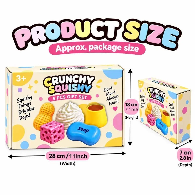 AIUWEY 2026 New Cute Malt Candy Squishy Advent Calendar, 5 Surprise Malt Candy Gifts, Party Favors, Desktop Ornaments, Holiday D