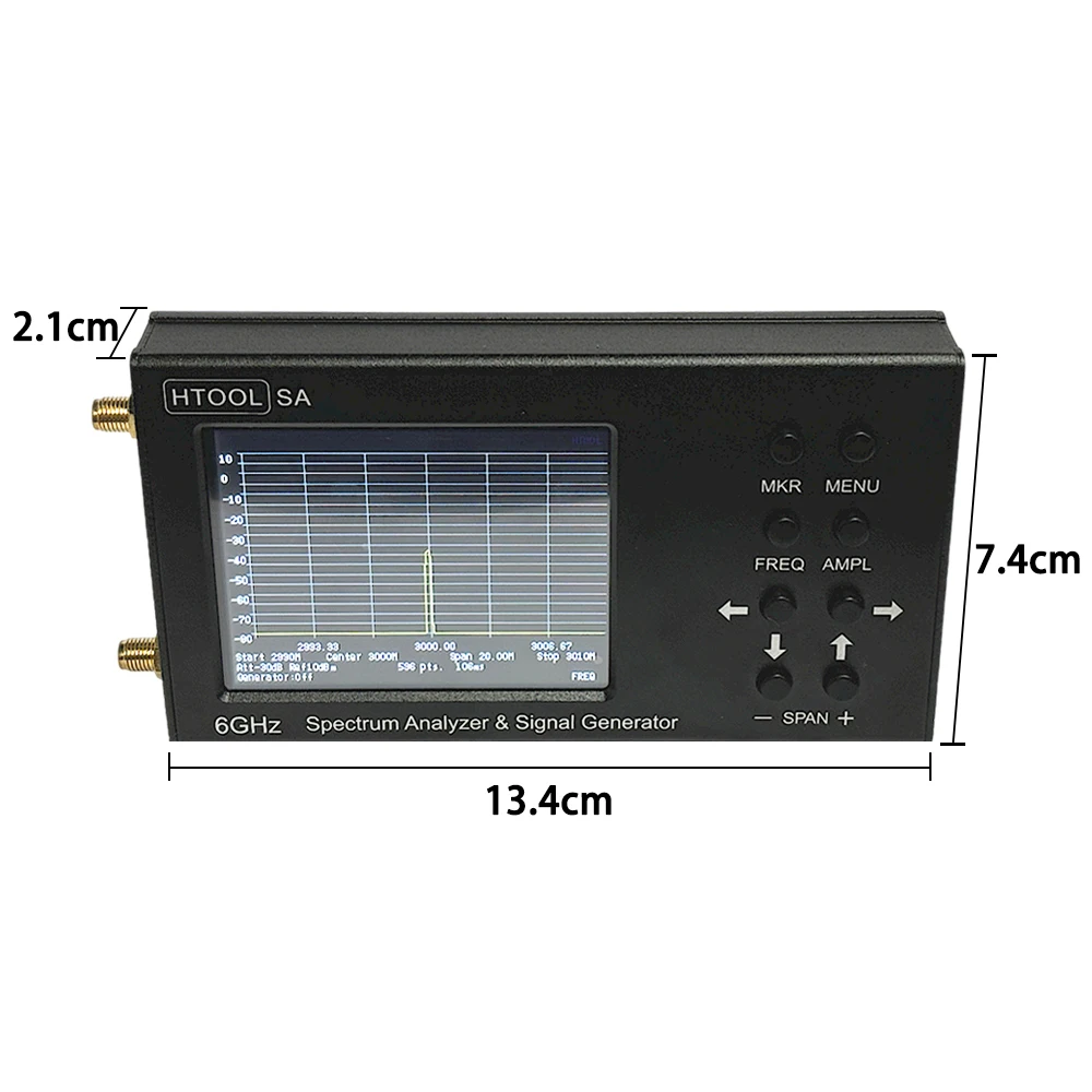 SA6 Upgraded SA Spectrum Analyzer HT004 35-6200Mhz Signal Measurement Boosters Amplifier HT08 Magnetic Field Probe Portable