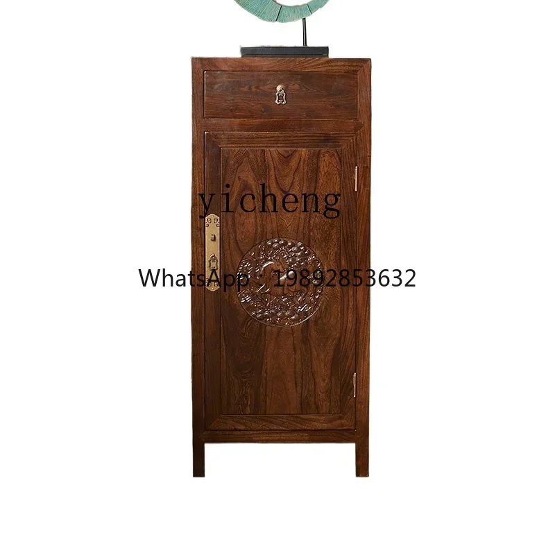 all solid wood bedside table household bedroom with fingerprint lock simple drawer storage cabinet