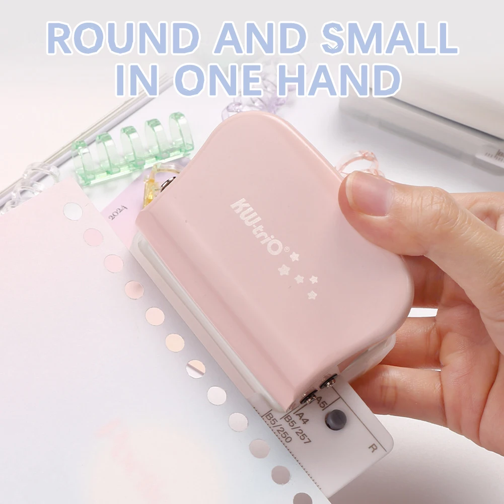 

5 Hole Punch With Scale Lines,Multi-Purpose Portable Holes Punch Aid,Scrapbook Hole Puncher,For Scrapbooks Paper