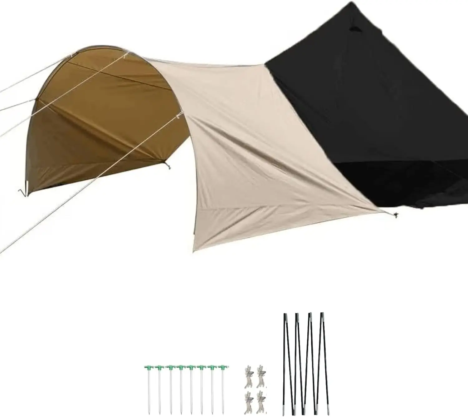

STLF Outdoor Waterproof Arched Porch Awning, Cotton Sail Tent Canopy, Suitable for Bell Tents and Yurts, Large-space Sunshade