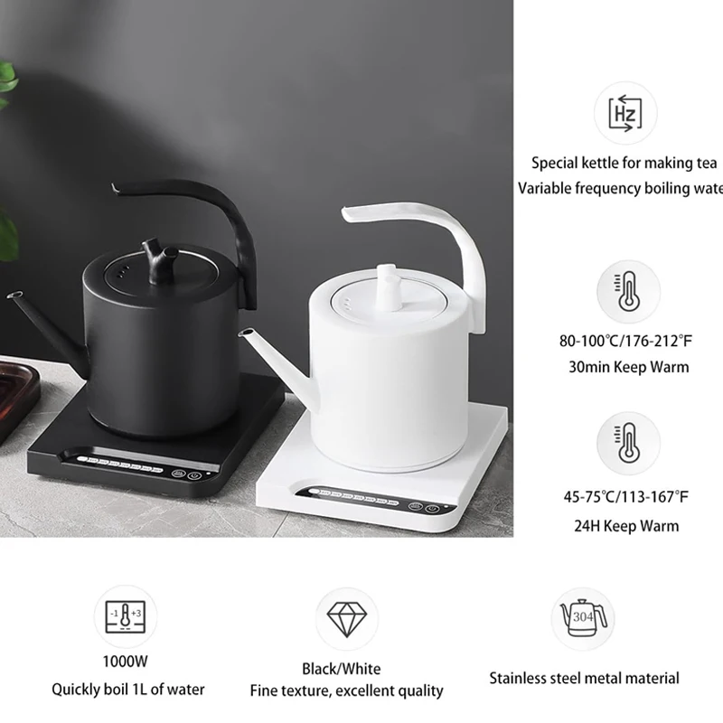 1.0L Smart Electric Kettle with 7 Temperature Control, Teapot, 304 Stainless Steel Water Boiler, Ultra Boiling Hot Water Kettle