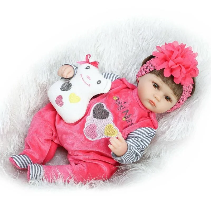 

17 Inch Realistic Handmade Baby Dolls Girl Newborn Lifelike Vinyl Alive Reborn Baby Doll