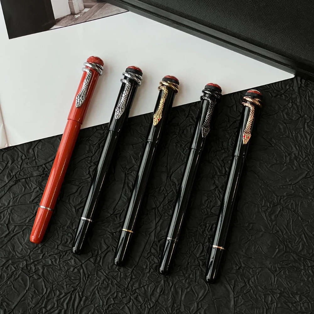 

Fountain Pens Snake Shape Luxury Metal Ink Pen Smooth Writing F Nib Business Office School Stationery Gift for Men Women