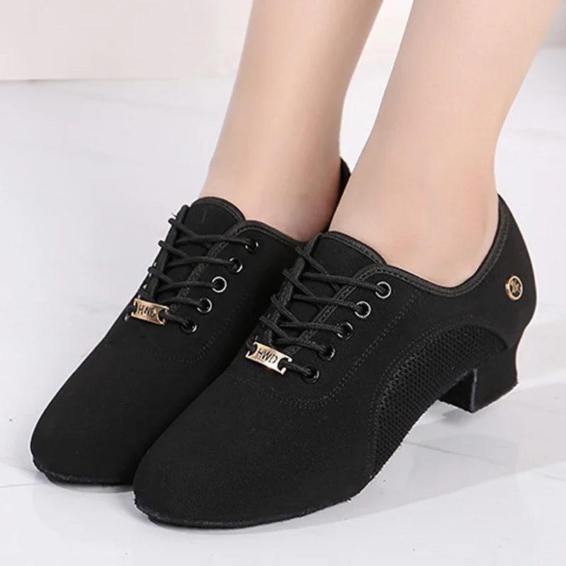 

Latin Ballroom Dance Shoes for Women Lace-up Practice Closed Toe Modern Salsa Dance Teaching Performance Dancing Shoes Sneakers