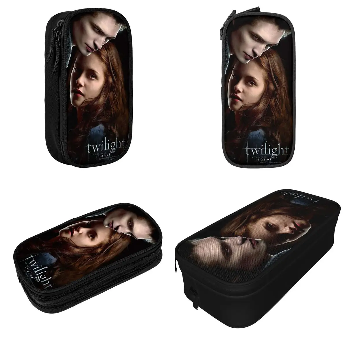 Imagem -02 - Saga Crepúsculo Amanhecer Estojos de Lápis Edward Bella Vampire Lápis Caneta para Estudante Bolsa de Papelaria de Grande Capacidade a