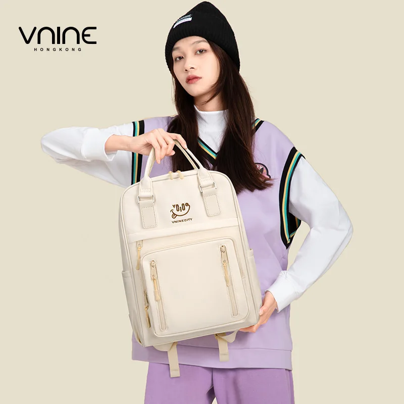 VNINE grande capacidade mochila para mulheres, alta beleza, escola, estudante, computador, novo, 2024