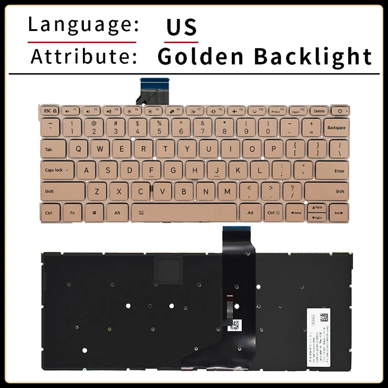 US/Russian Backlit Laptop Keyboard For XIAOMI Mi TM1703 TM1704 TM1604 TM1606 TM1607 TM1612 TM1613R 18408 Replacement