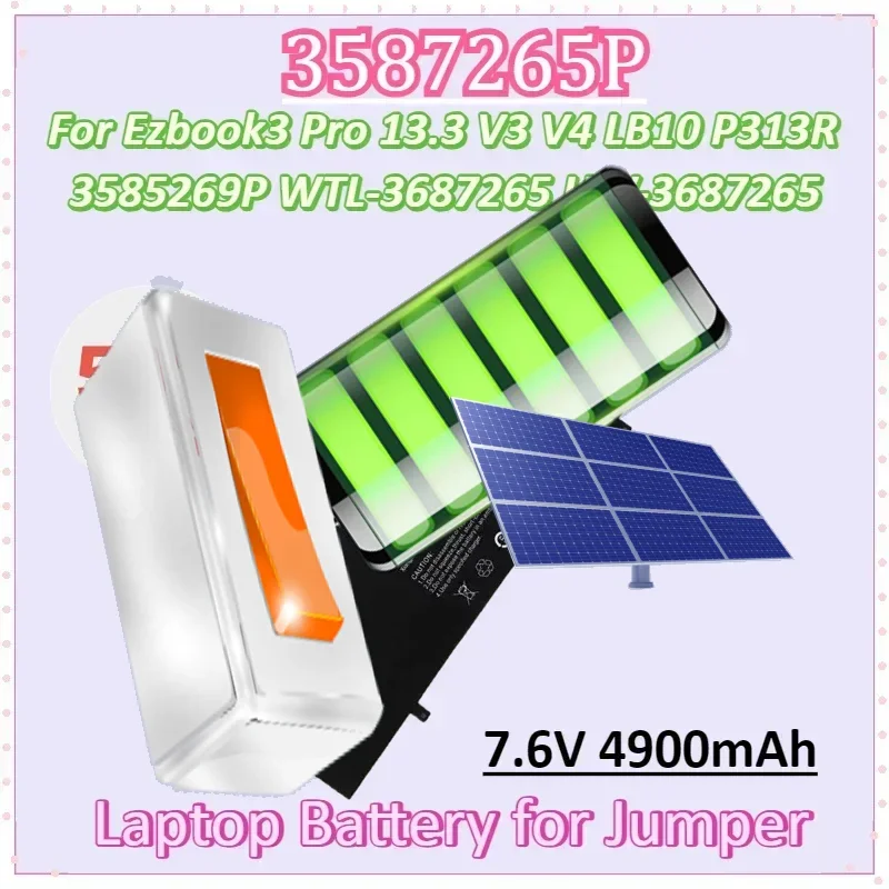 

3282122-2S 3587265P 7.6V 4900mAh Laptop Battery for Jumper Ezbook3 Pro 13.3 V3 V4 LB10 P313R 3585269P WTL-3687265 HW-3687265