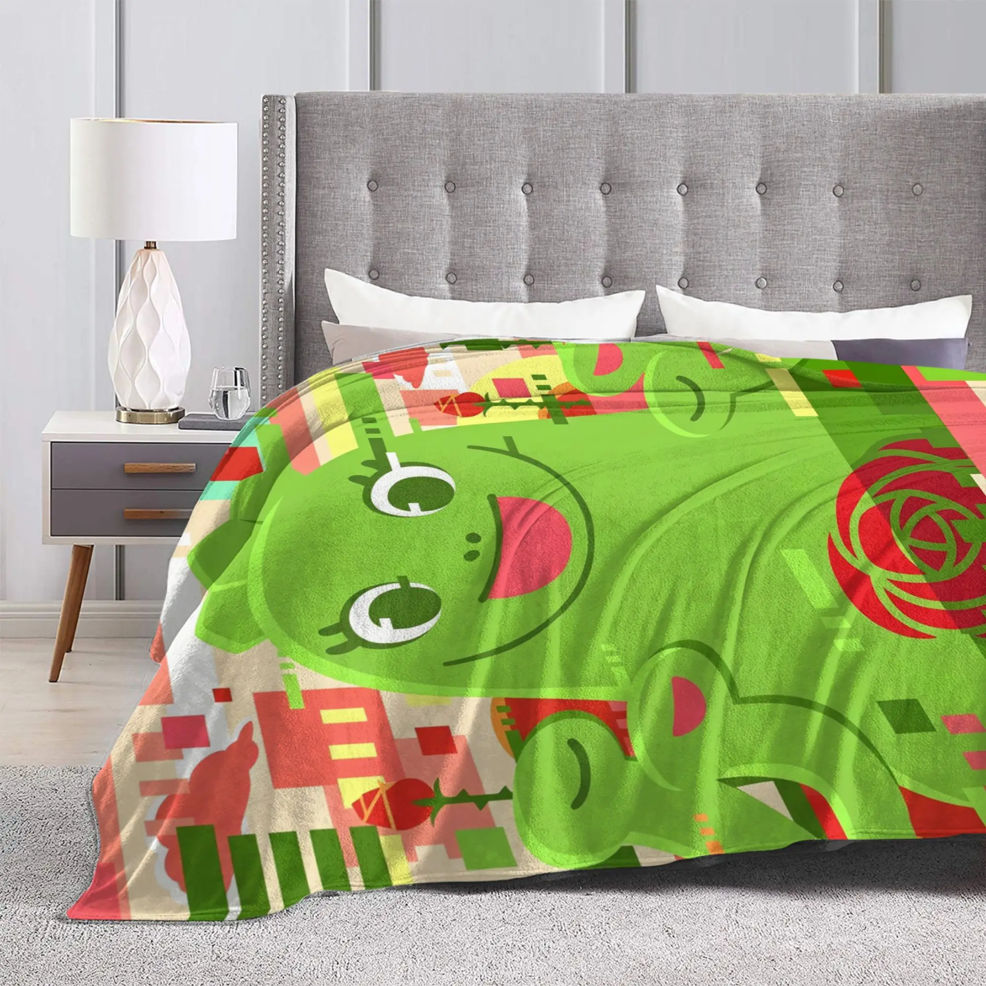 Chibi Monster Raids Again Blankets Fleece Summer Air Conditioning Anime Portable Soft Throw Blanket for Sofa Outdoor Bedspread