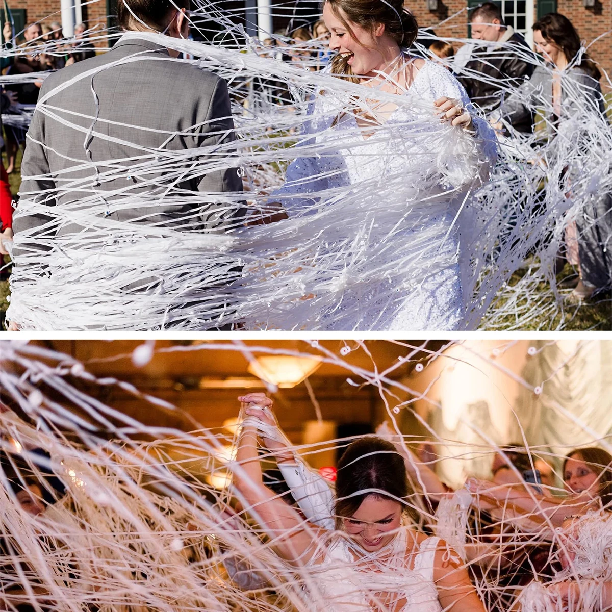 10 Stück Romantische Weiße Handwurf-Konfetti - Konfetti-Knaller für Hochzeiten, Geburtstagsfeiern – Detail 5