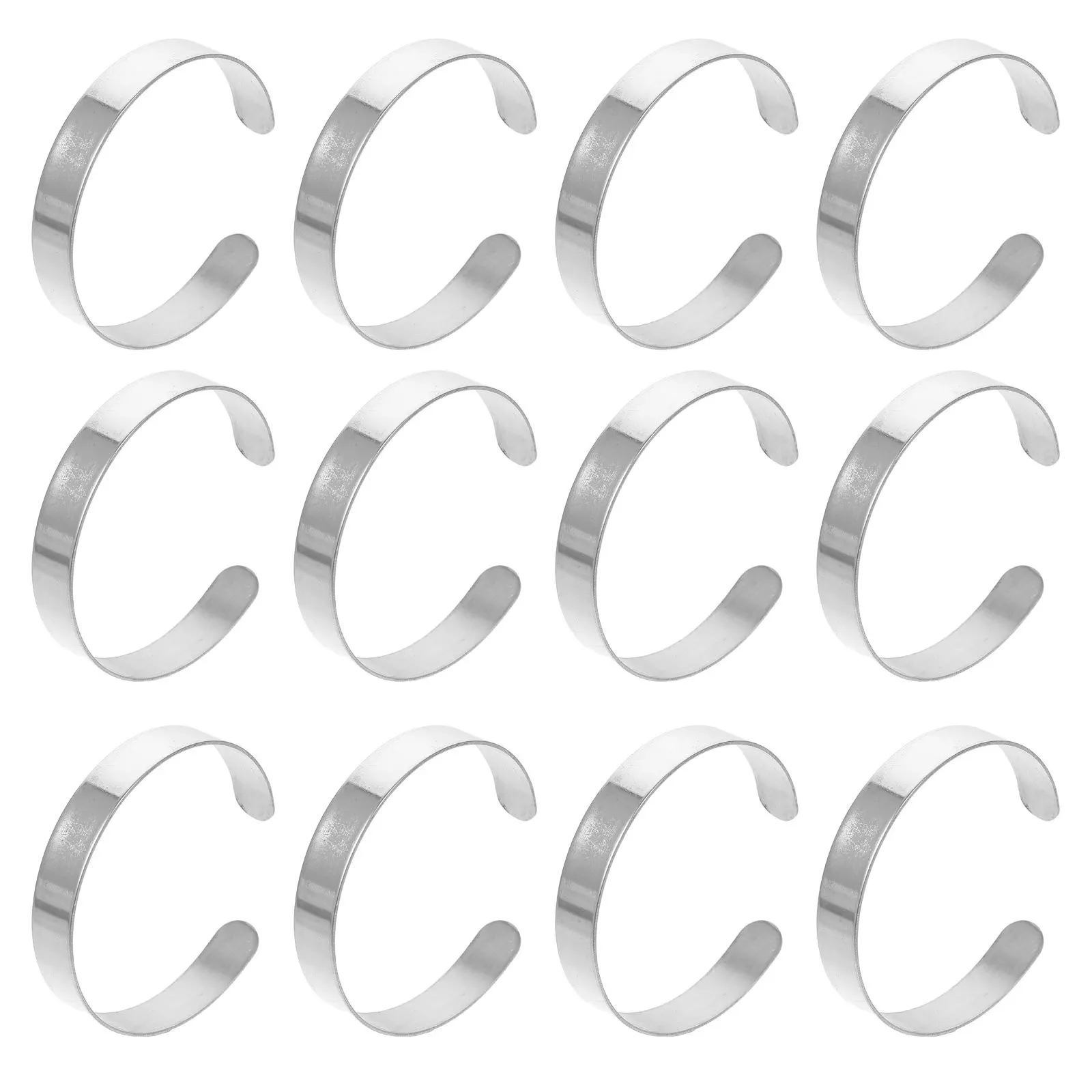 

10pcs Stainless Steel Bracelet Blanks Adjustable Cuff Diy Curved Bangle Making Jewelry Craft Kit For Women Blank