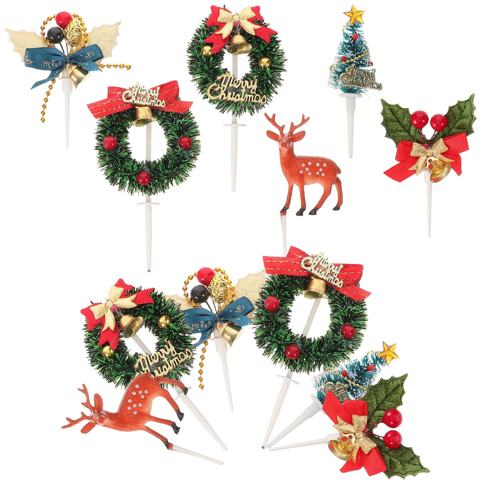 

12Pcs Christmas Dessert Picks Adorable Cake Decors for Festive Occasions Cake Picks Dessert Decor Xmas Party Decor
