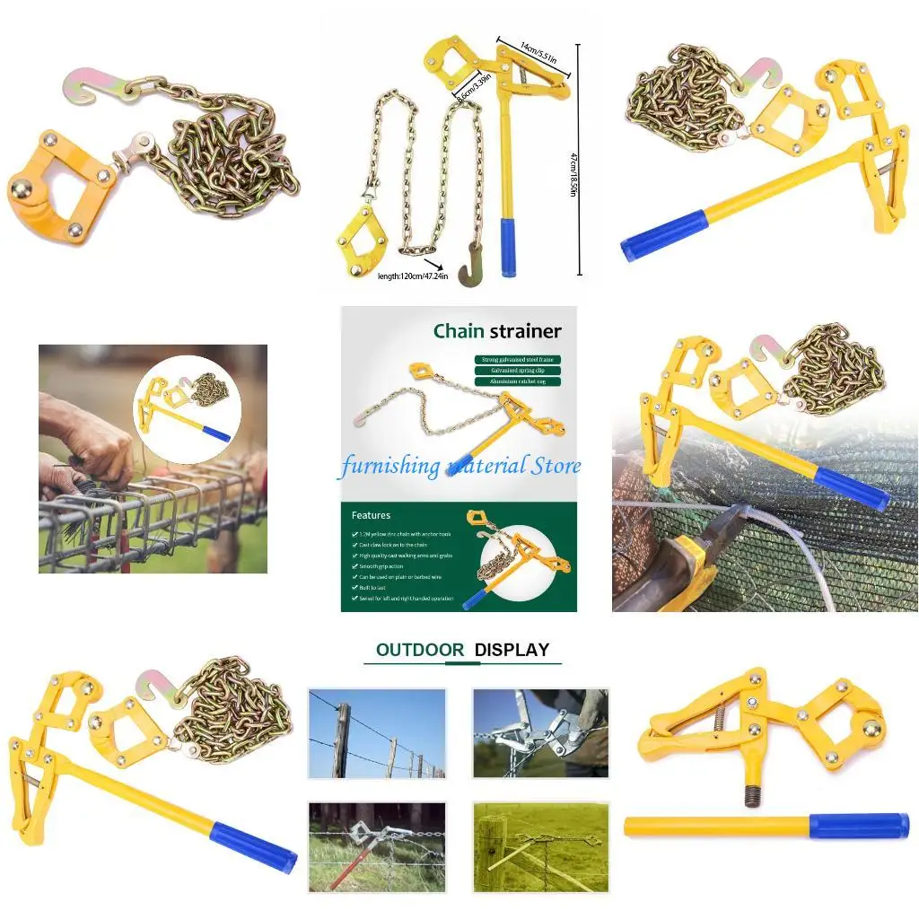 

Y5GD 1.2M Steel Wire Tightening Device 8mm Compatibly Fence Repair Leverage Tool