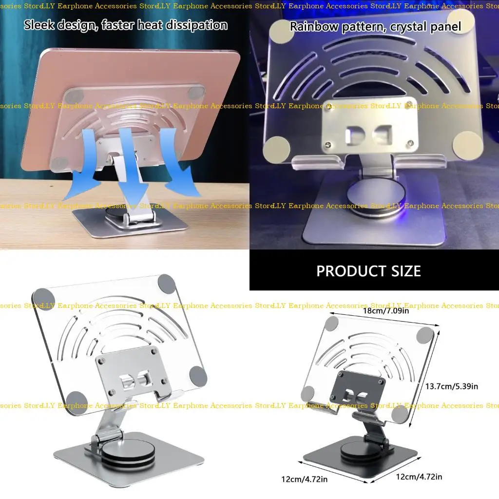 

462E Adjustable Tablet Holder 360 Rotation Anti Slip Base For Pad Up To 12.9inch