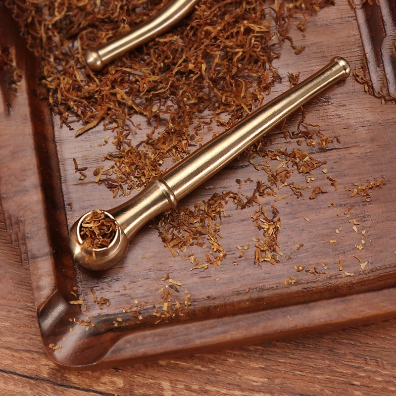 2026 New Bronze Three-Purpose Pipe, Thick, Thin, Filter-Type Tobacco Pipe, Portable, Detachable Metal Stem, Old-Fashioned Pipes view 6