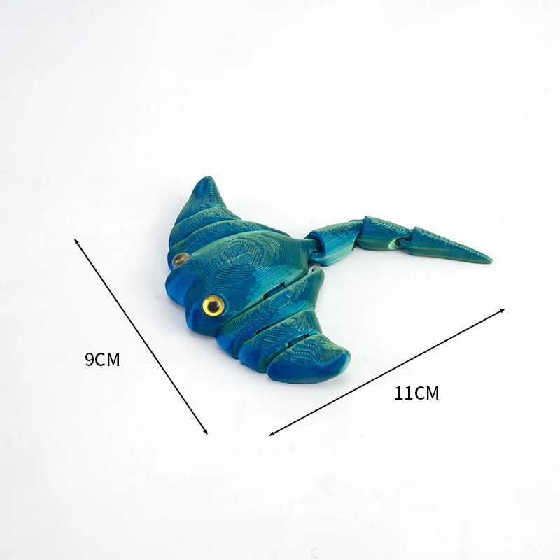 New Creative 3D Printing Marine Animals Toy Cute Devil Fish Joints Movable Model Funny Children\'s Toys Desktop Decoration Gift
