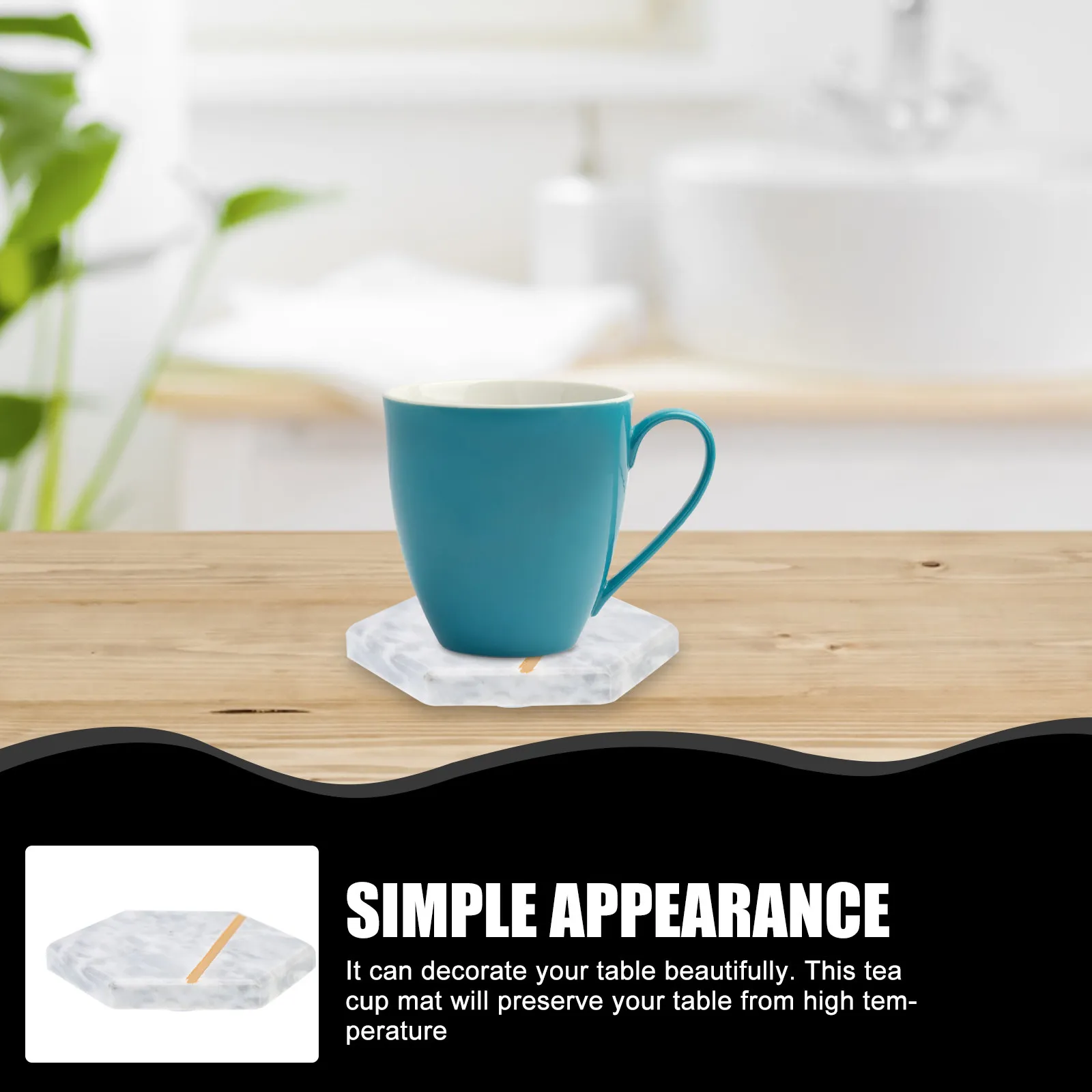Marble Coaster High Quality Natural Stone Cup Mat Heat Resistant Spill Proof Insulated Mug Pad for Home Hotel Office Table Decor