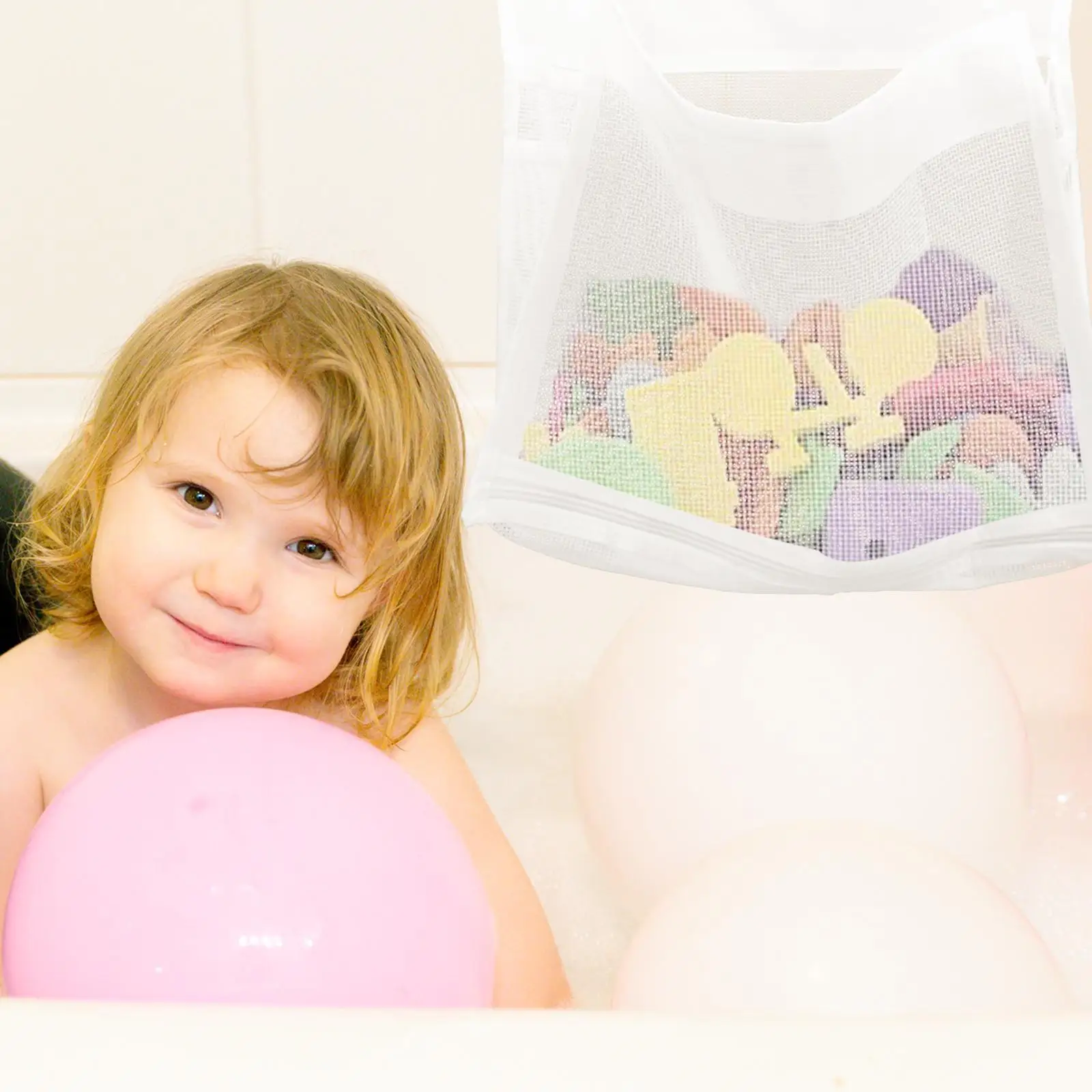 

Square Toy Storage Mesh Bag Child Toys for Babies Bath Container Net Shower Holder