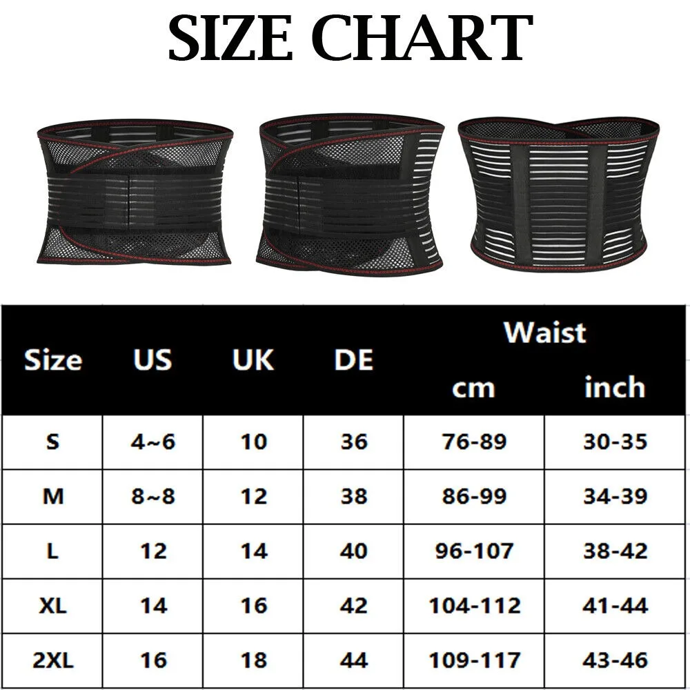 Breathable lumbar Back Support Belt Spine Relief Waist Trainer Waist Belt Brace Anti-skid Sciatica Back Lumbar Support Bel