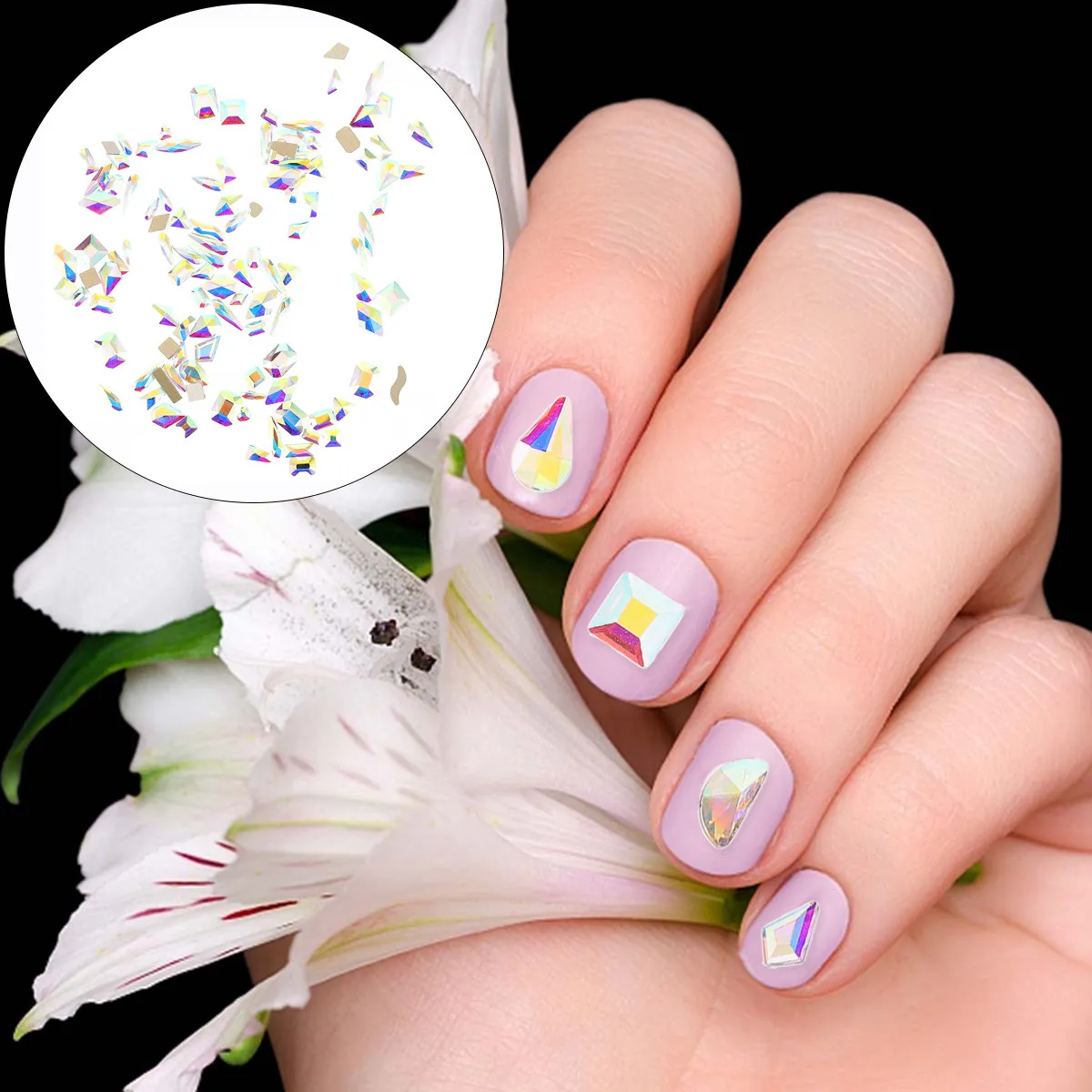 

100 шт. плоских страз для ногтей AB, сверкающие кристаллы, блестящие изящные украшения для ногтей, принадлежности для начинающих и профессионалов