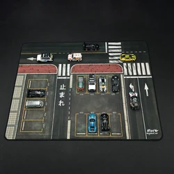 1:64 Scale Model Japan Street Road Parking Lot Mat For Diecast Car Vehicle Toy Scene Accessory Display Mouse Pad Shows Fans