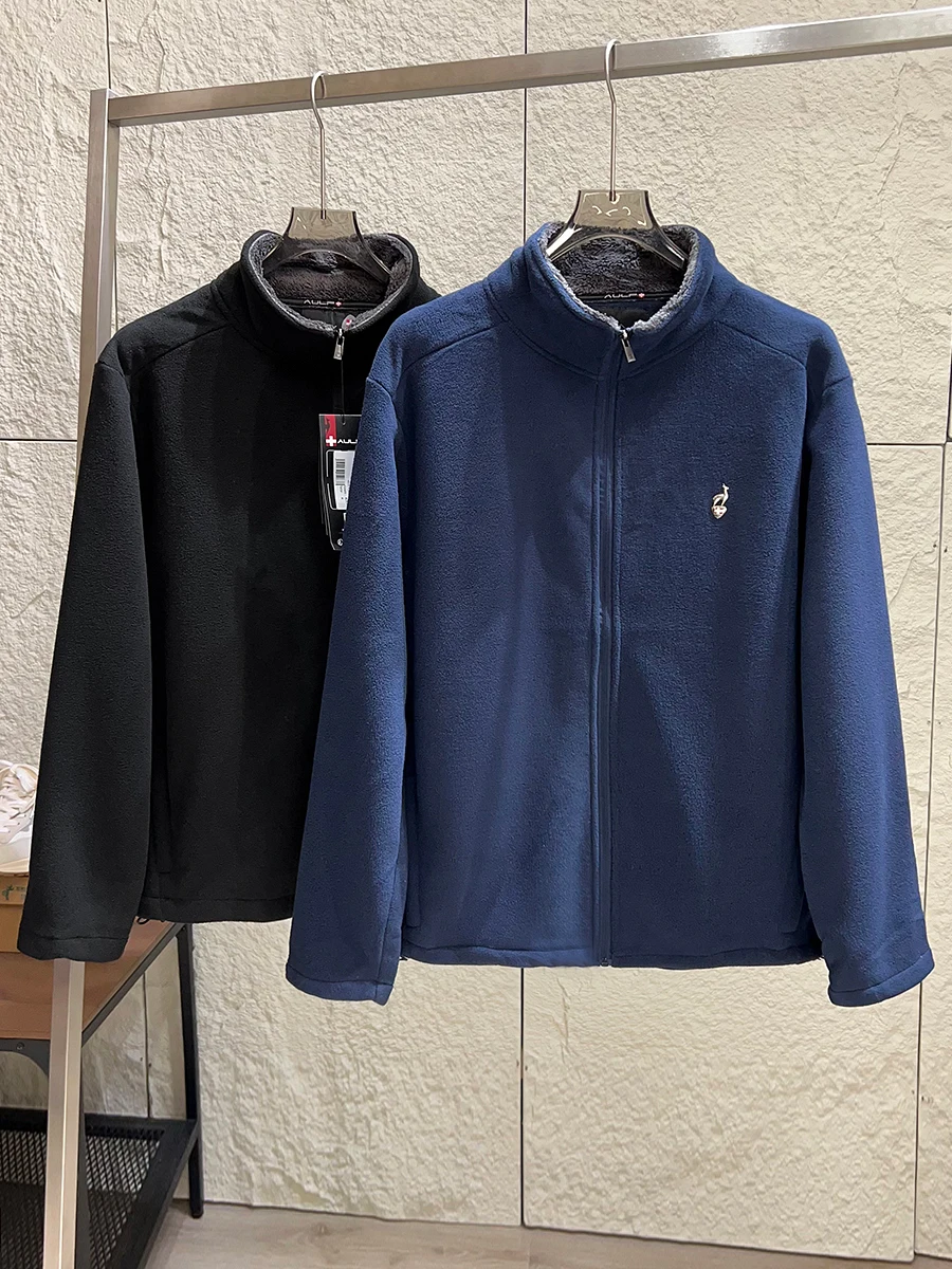 

Thiened Double-sided Fce Stand Collar Jaet Outerwear for Men Youth ular Polyester Fiber Autumn Winter Outdoor Wear