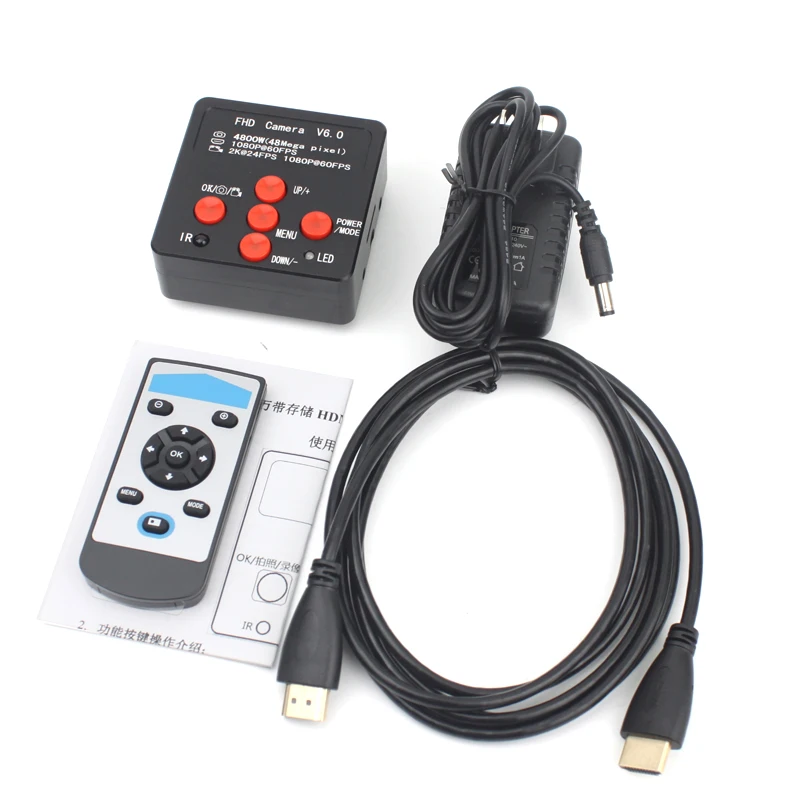 Imagem -06 - Hdmi Usb Industrial Eletrônico Digital Microscópio de Vídeo Câmera Lupa para o Reparo do Pwb do Telefone 1080p 60fps 2k 4800w 48mp