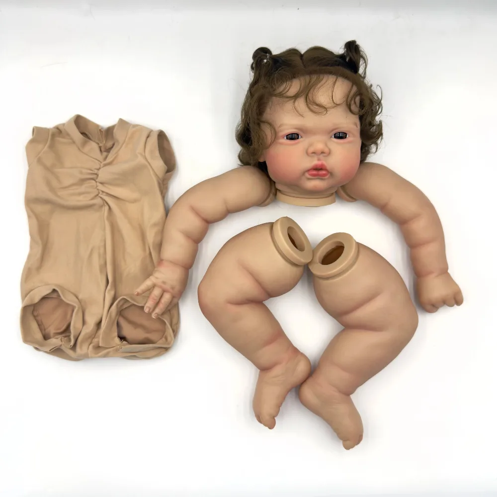 24inch Reborn Doll Kit Pickle Awake with Hand Rooted Hair 3D Painted Handmade Reborn Doll Parts with Cloth Body juguetes Kit