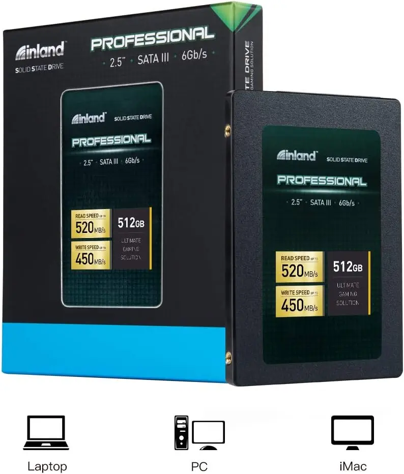 512GB Internal SSD for PC Laptop Fast SATA III 6Gb/s Solid State Drive with 3D TLC NAND