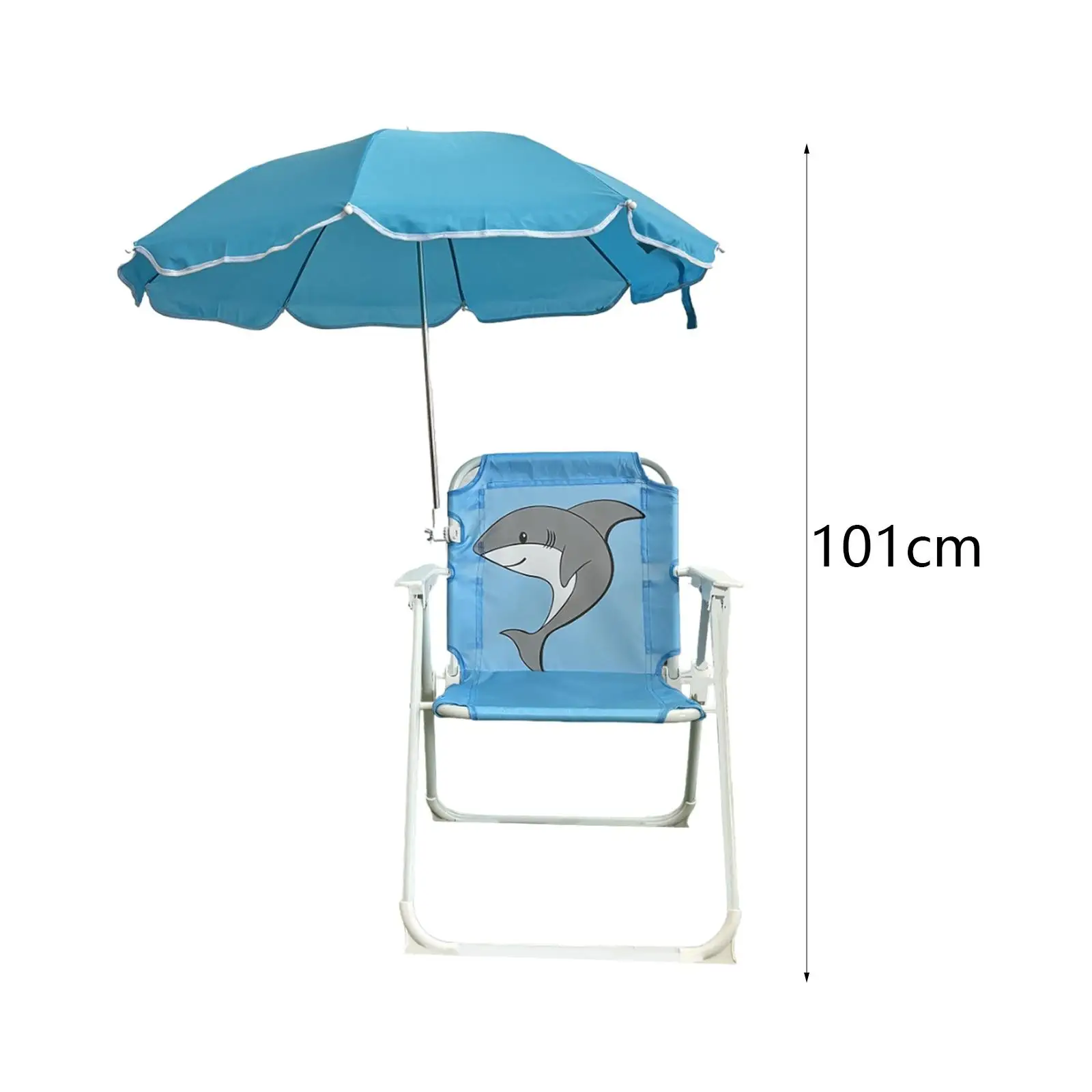 Folding Camping Chair for Children, with Built-in Sun Protection, Compact and