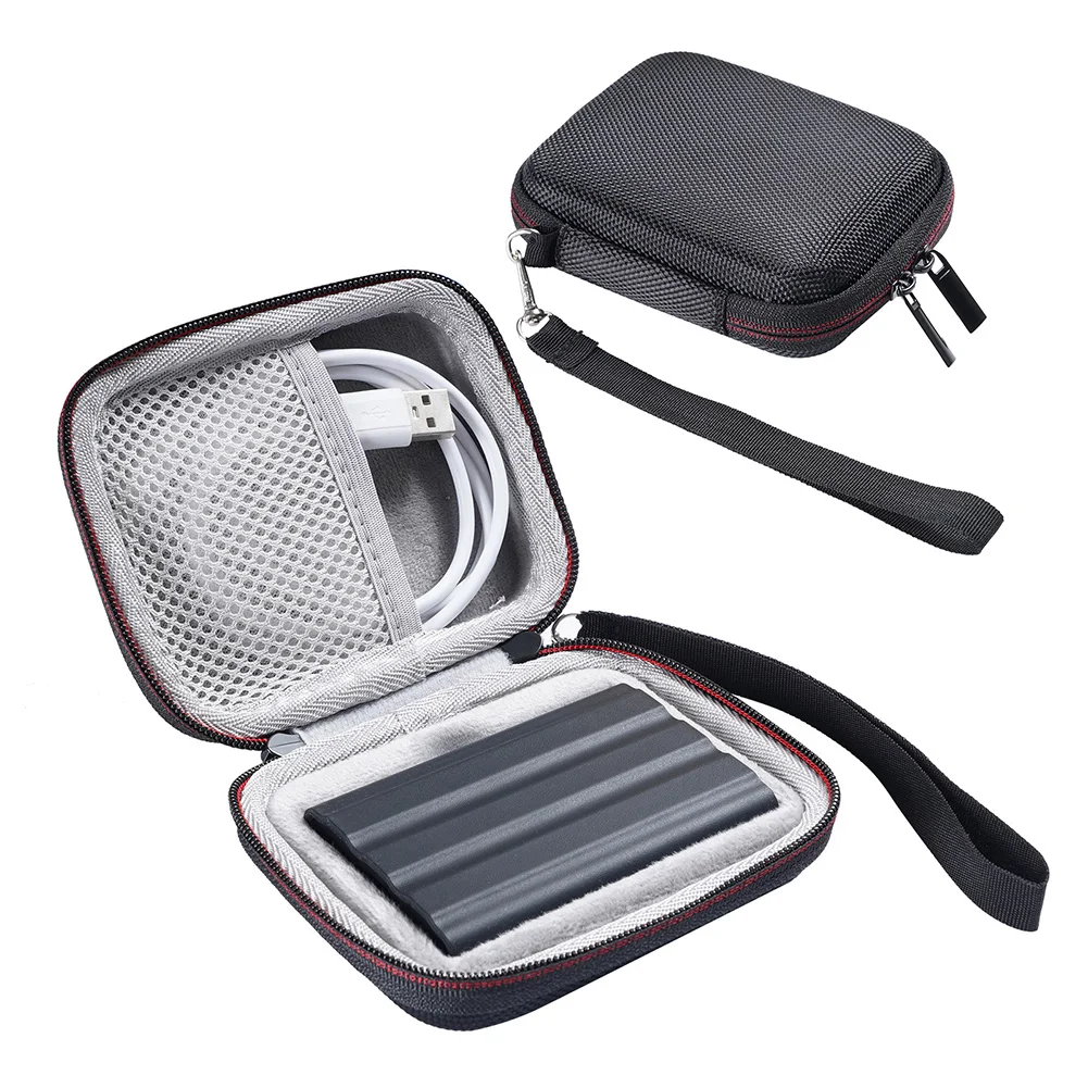 

EVA Hard Drive Case with Mesh Bag&Hand Strap Travel Storage Bag Hardshell Case for Samsung T7 Shield/T9 4TB/2TB/1TB Portable SSD