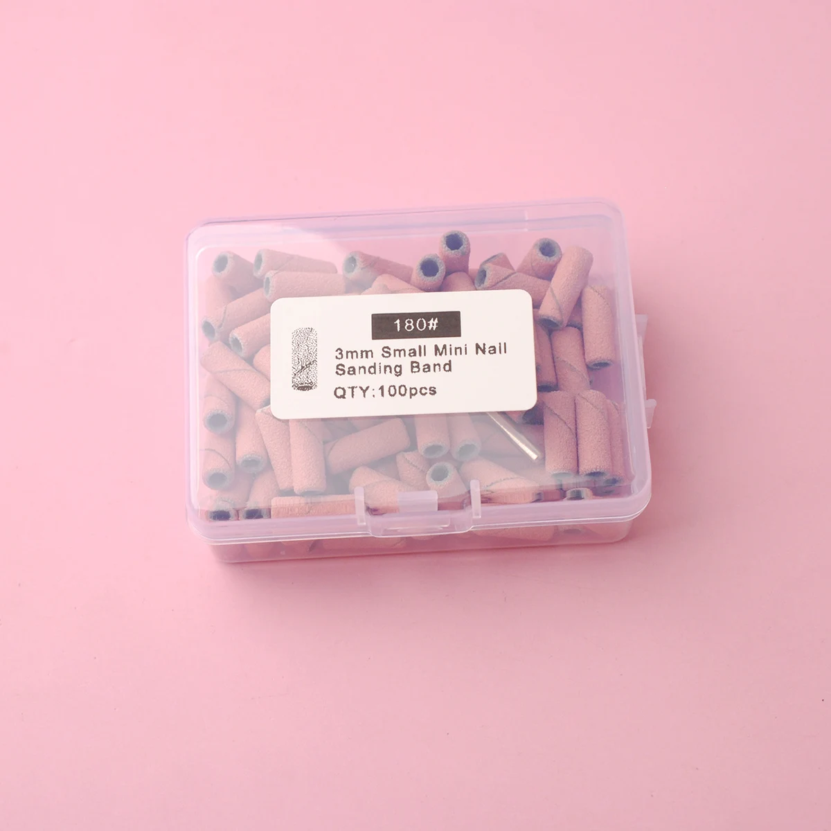 100 pièces 3.1mm bandes de ponçage avec 1 pièces d'embout, forets à ongles mandrin ensembles accessoires de manucure électrique outil dissolvant de peau morte