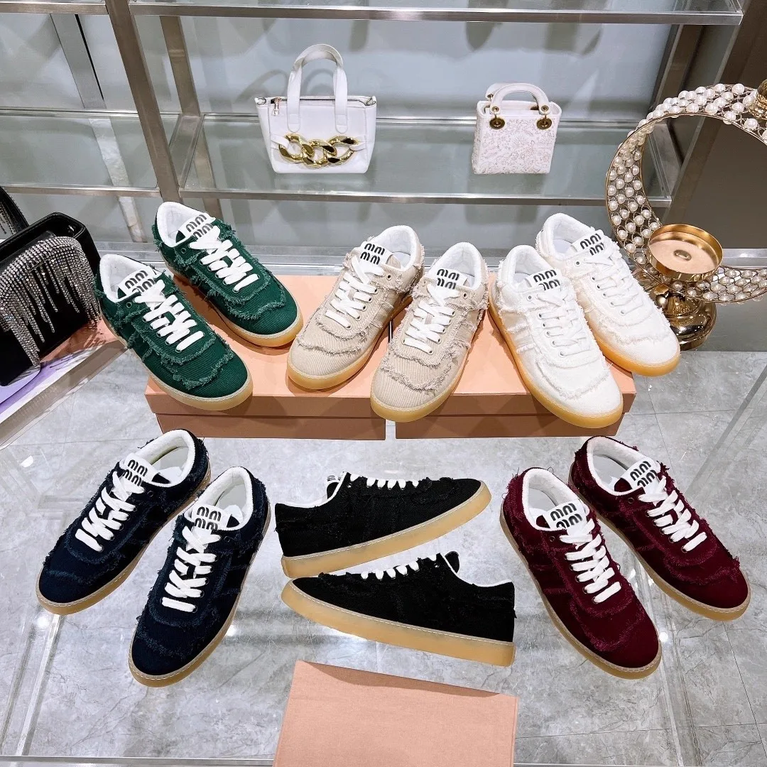 

Designer Women's Shoes New Style Canvas Frayed Sole Lace-Up Tassel Beggar Sneakers Board Shoes German Training Shoes Sports Shoes Women's Shoes