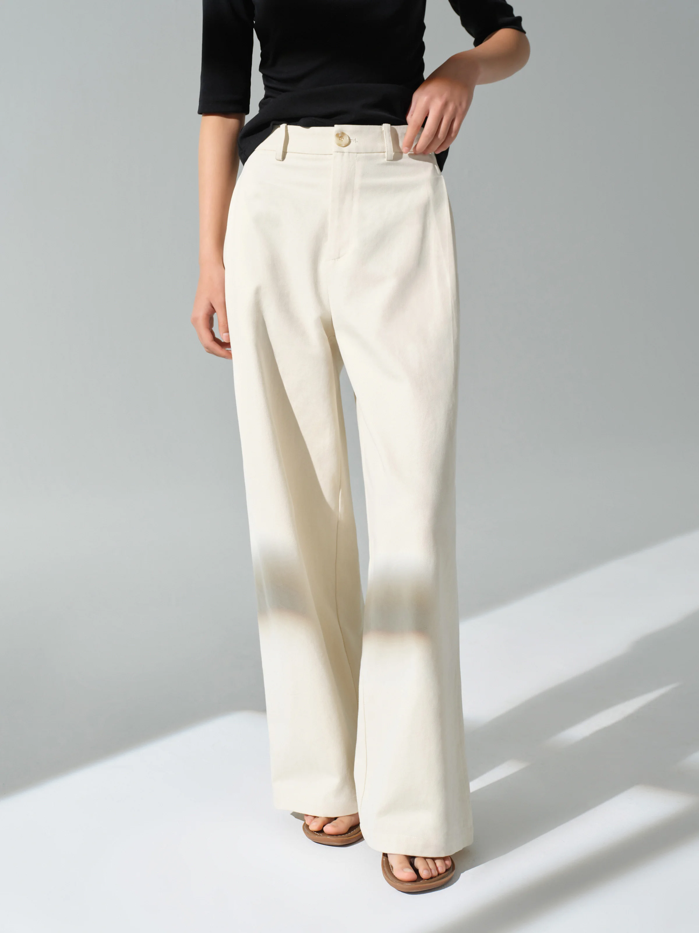 High Waist Casual Pants Fashional Slim Straight Trousers Versatile Comfortable Long Pants for Petite Ladies Office or Daily Wear